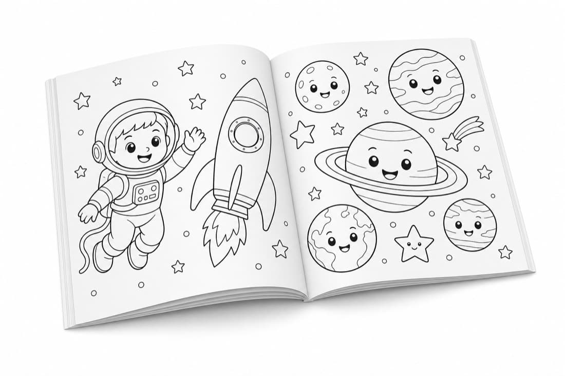 كتاب تلوين مفتوح بصفحات مخصصة